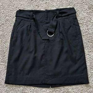 Banana Republic Black Skirt, Size 0, pleated front with belt